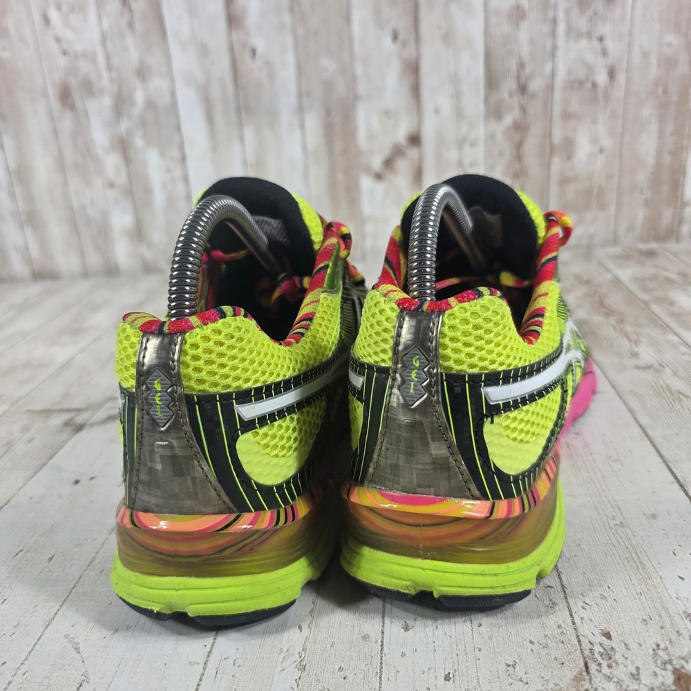 ASICS Gel Noosa Tri 9 Neon Yellow Pink Green Running Shoes T480N Womens 8.5 - Picture 3 of 8